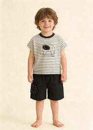 Boys Striped Cotton Two-Piece Set