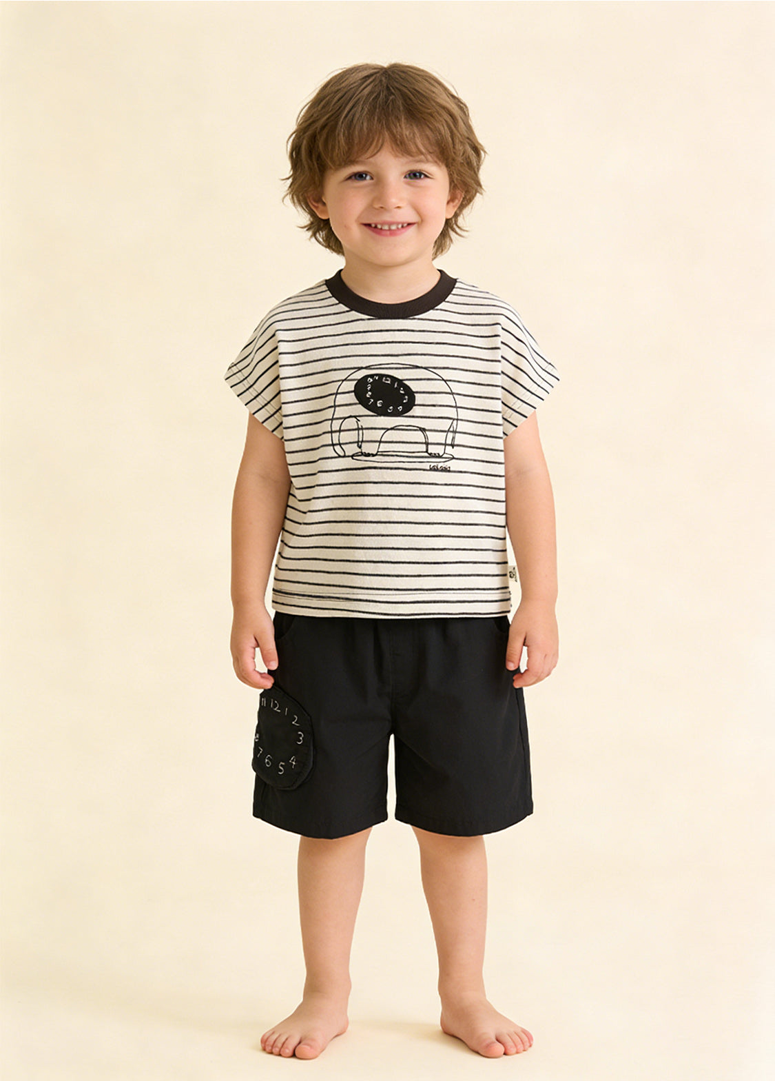 Boys Striped Cotton Two-Piece Set