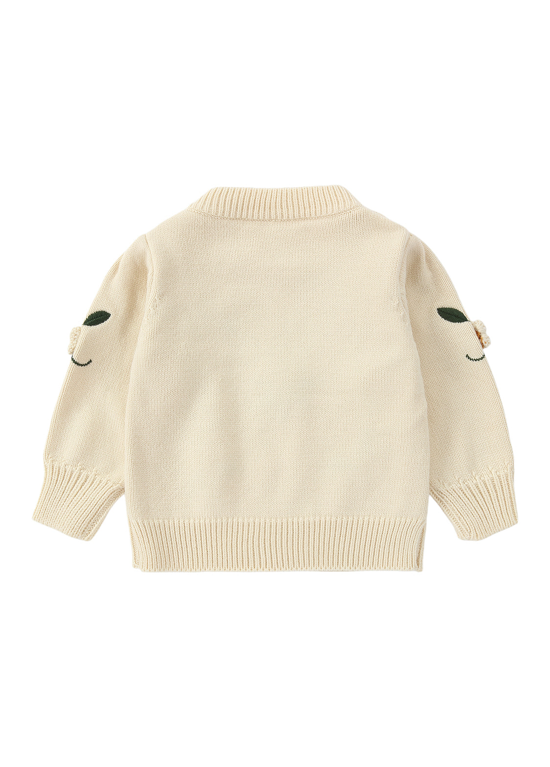 Girls Floral Embroidered Knit Sweater