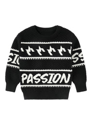 Kids Graphic Knit Sweater Long Sleeve