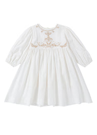 Girls Elegant Embroidered Long-sleeved Princess Dress