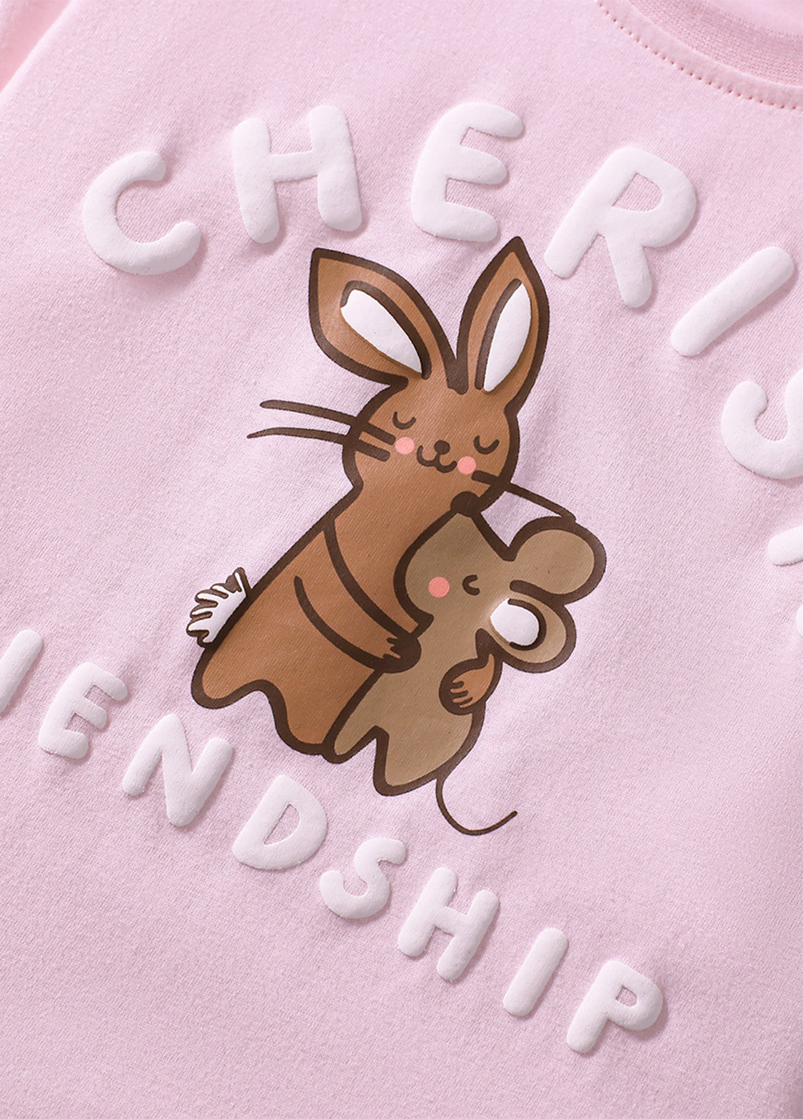 Girls Cotton Rabbit Friendship Two-Piece Set