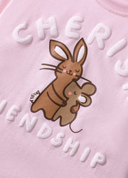 Girls Cotton Rabbit Friendship Two-Piece Set