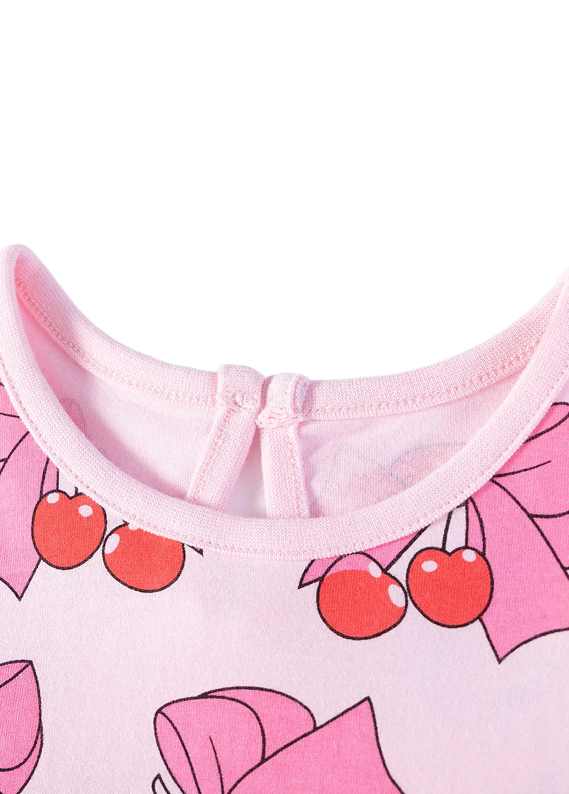 Girls Sweet Bow-print Short-sleeved Dress