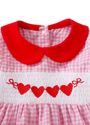 Girl Cute Letters Embroidered Dollar Collar  Dress
