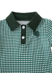 Boy St. Patrick's Day Plaid Print Short-sleeved Polo And Shorts Set