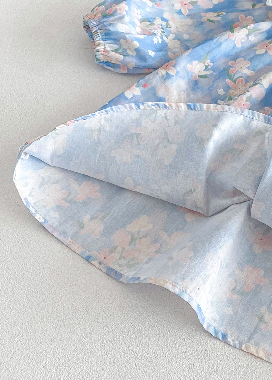 Girls Sweet Floral Dollar Collar Dress With Headband