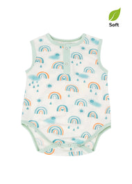 Baby Boy's Bamboo Fiber Sleeveless Summer Romper (Lightweight, Printed)