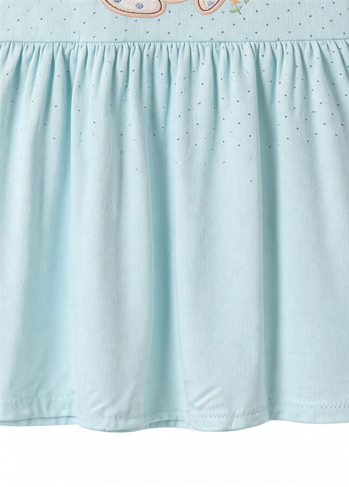 Girls Cotton Bunny Flutter Sleeve Dress