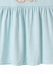 Girls Cotton Bunny Flutter Sleeve Dress