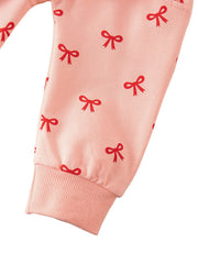 Girls Cute Bow print Sweatshirt Set