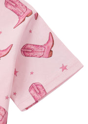 Girls Cotton Print Lounge Shorts Set