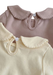 Baby Girls Cute Cotton Dollar Collar Long-sleeved T-shirt