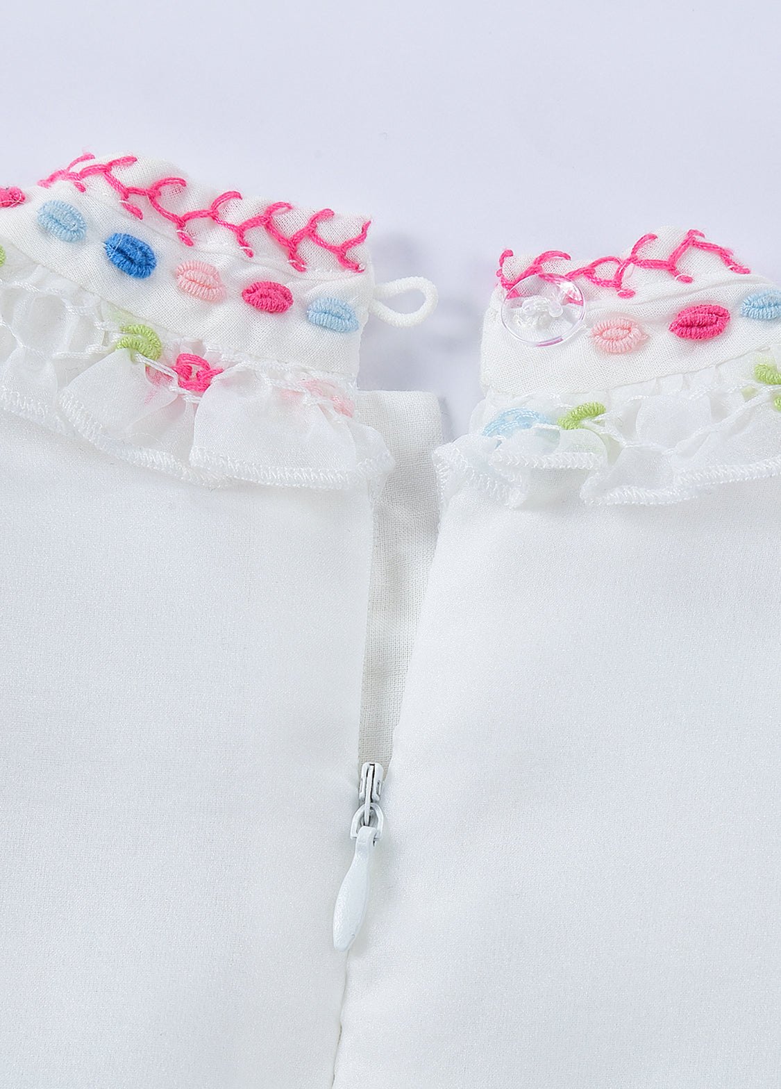 Girls Sweet Embroidered Round Neck Chiffon Princess Dress