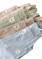 Baby Girl Casual Floral Embroidered Overalls