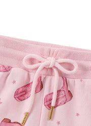 Girls Cotton Print Lounge Shorts Set
