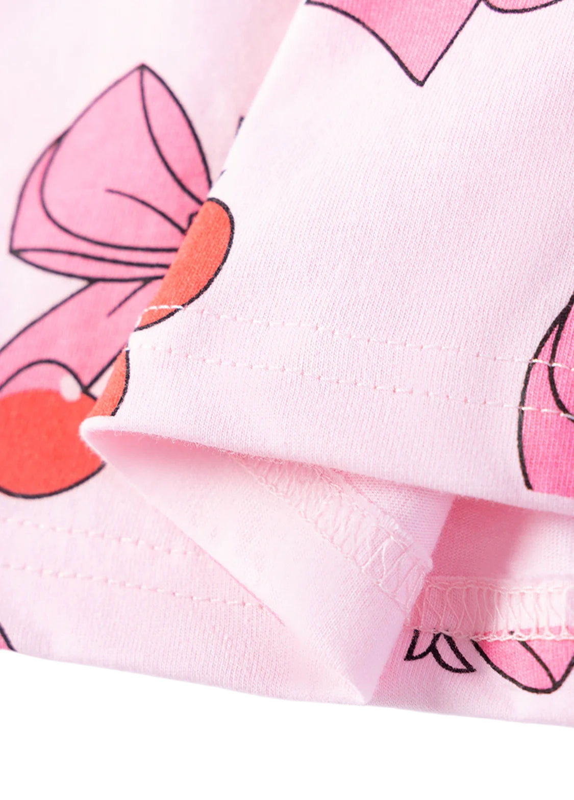 Girls Sweet Bow-print Short-sleeved Dress