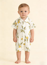 Baby Boy's Bamboo-Cotton Summer Romper — Lightweight, Breathable, and Printed
