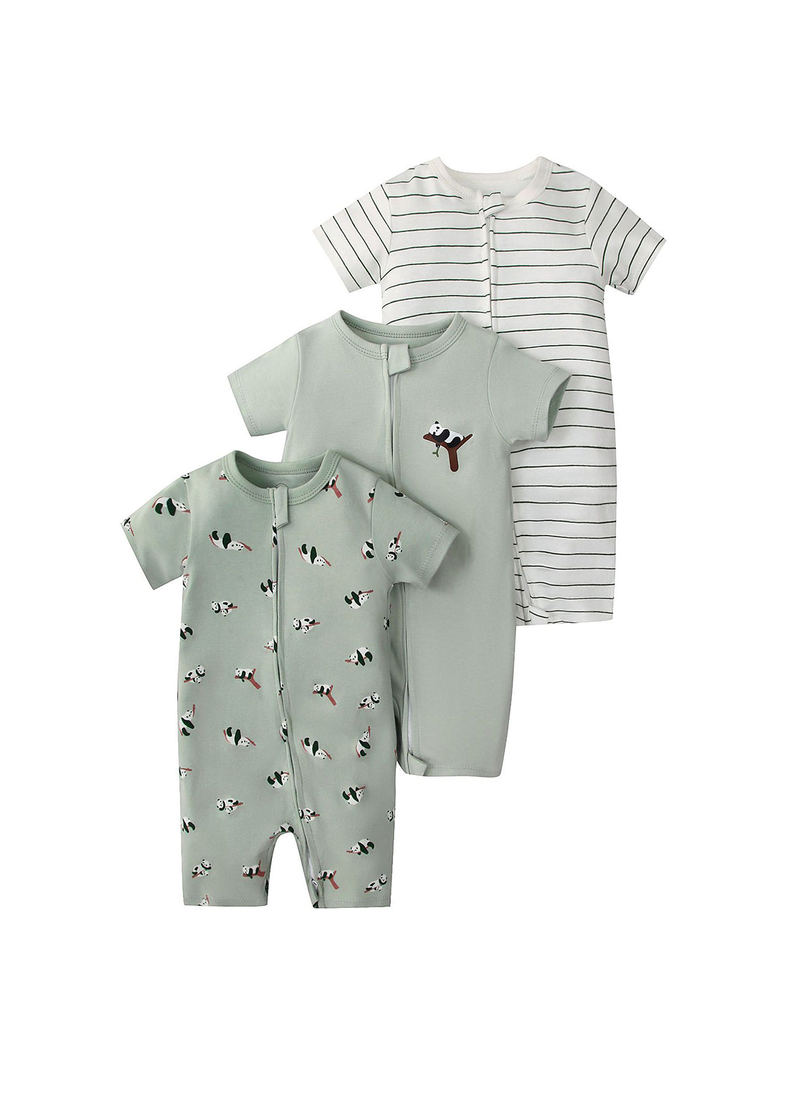 3-Pack Baby Boys Cotton Cute Printed Short-Sleeved Romper