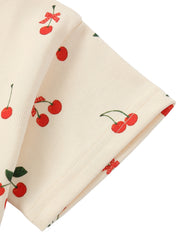 Girls Cherry Print Cotton Lounge Set