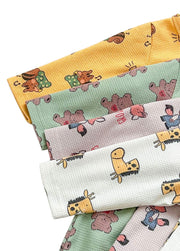 Baby Cute Cartoon Print Long-sleeved Romper With Hood