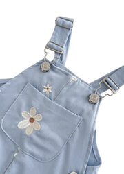 Baby Girl Casual Floral Embroidered Overalls