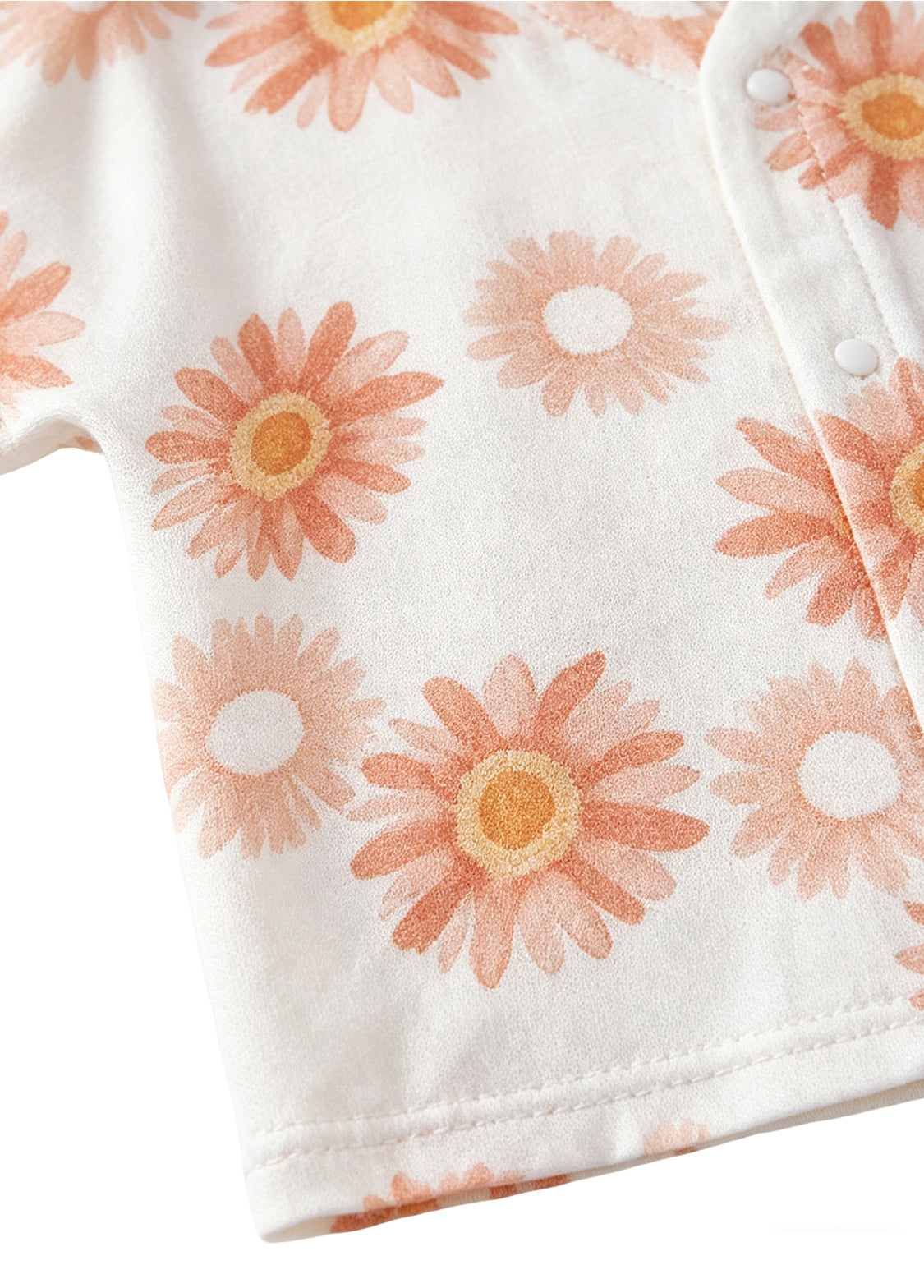Baby Girl's Bamboo Fiber Loungewear Set — Short-Sleeve Top & Shorts (2-Piece Set) with Sunflower Print