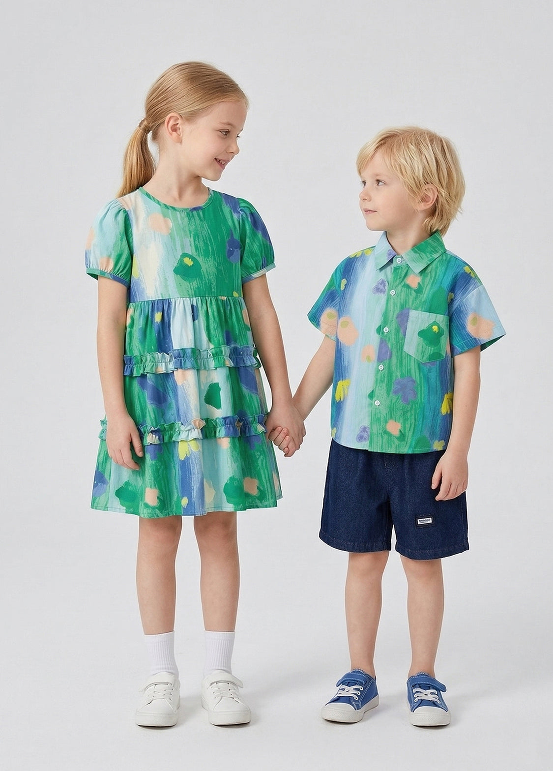Girls' Summer Vacation-Style Beach Dress