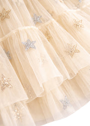 Girls Sweet Sequined Embroidered Tulle Princess Dress