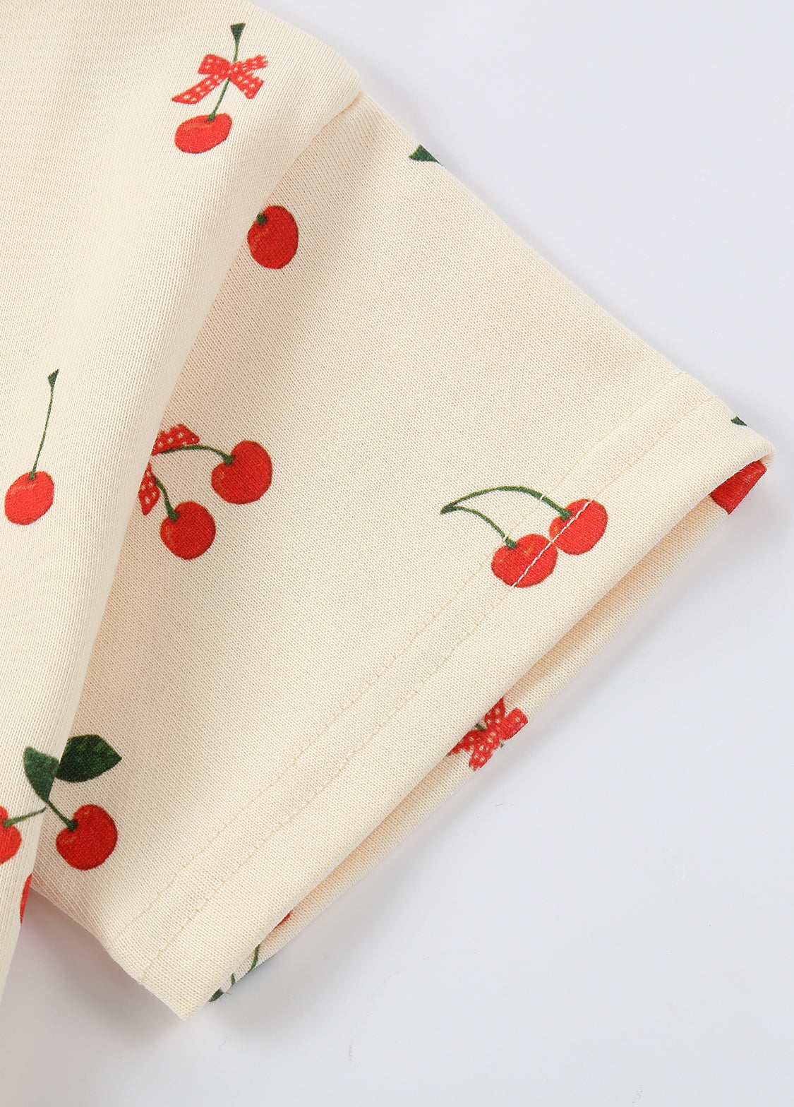 Girls Cherry Print Cotton Lounge Set