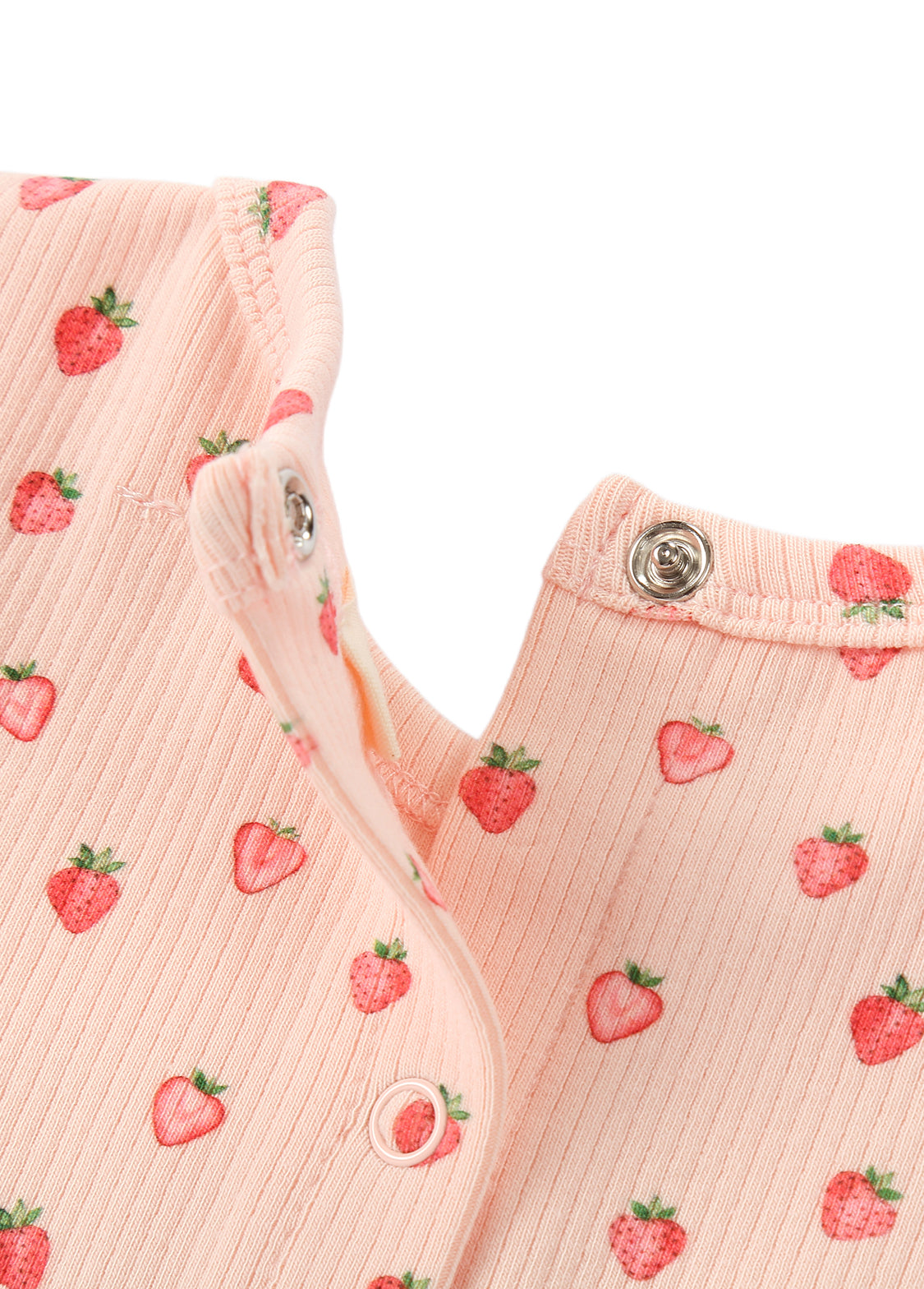 Baby Strawberry Print Ribbed One-Piece