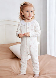 3-Pack Baby Girl Cotton Cute Printed Long-Sleeved Romper