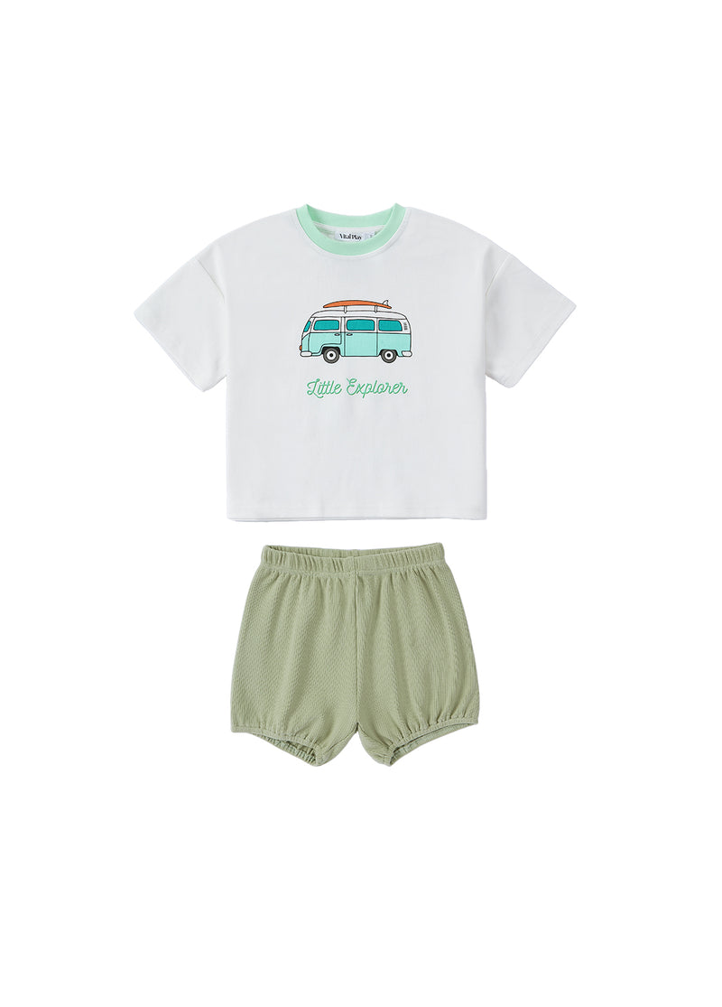 Boys Graphic Cotton Stretch Two-Piece Outfit