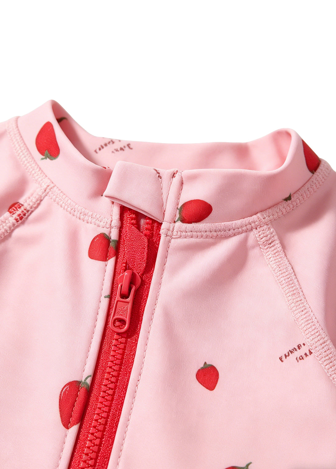 Girls' & Toddlers' Swimsuit — Strawberry Print, One-Piece, Long-Sleeve, Sun-Protective, Quick-Drying