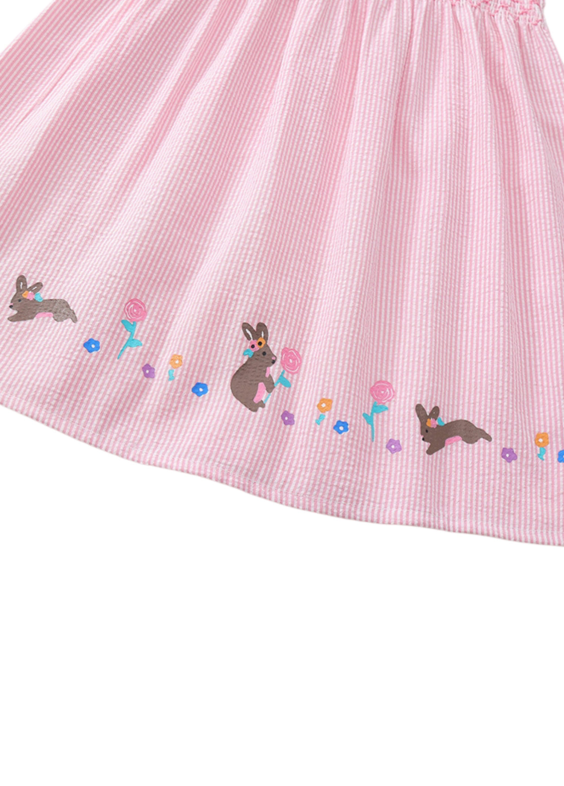 Girls Cartoon Bunny Cotton Blend Dress