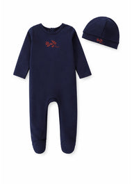 Baby Cotton Footed Romper with Hat