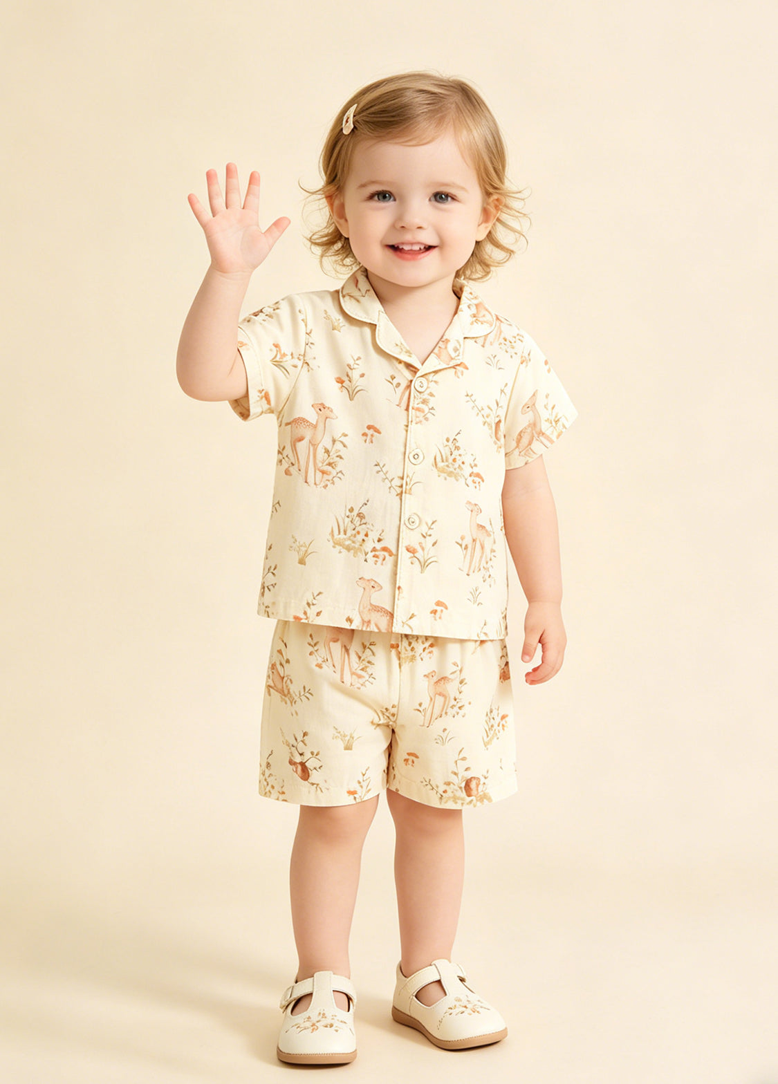 Baby Boy's Bamboo Fiber Summer Short-Sleeve Two-Piece Set (Lightweight)