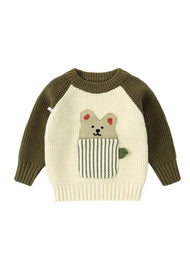 Kids Bear Knit Sweater Long Sleeve