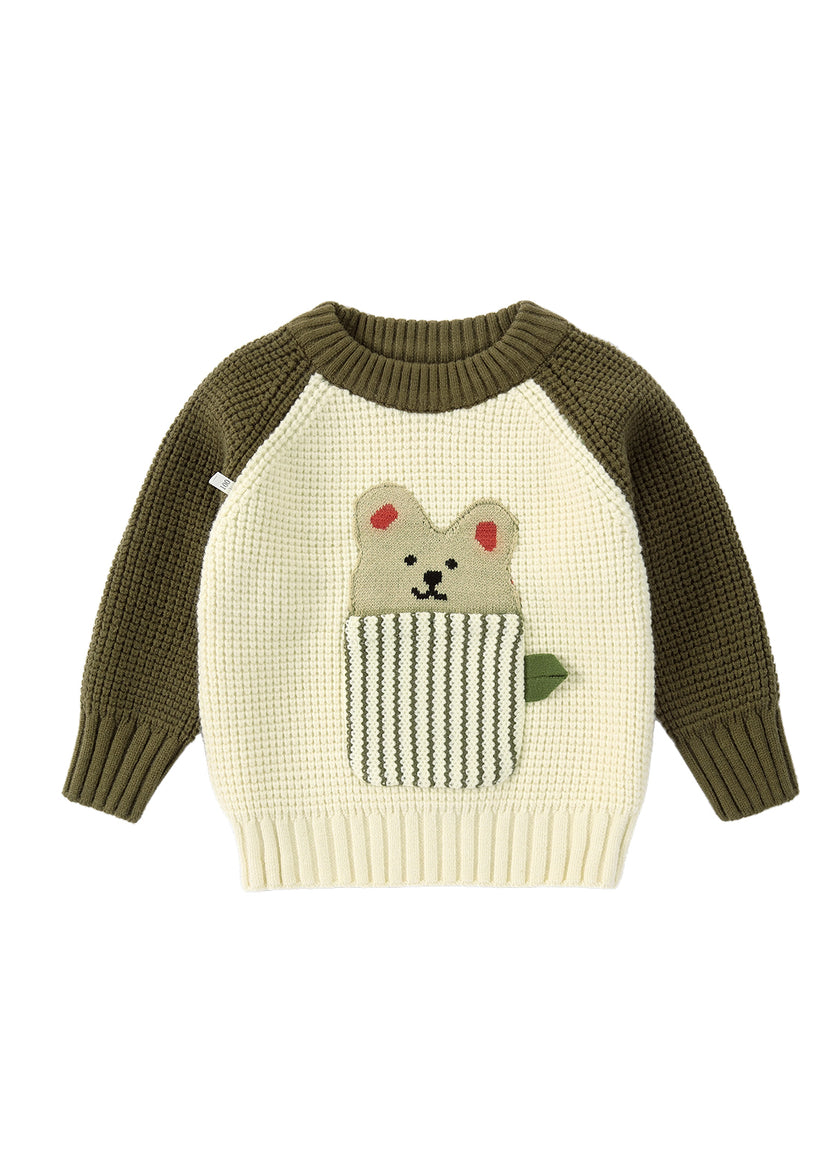 Kids Bear Knit Sweater Long Sleeve