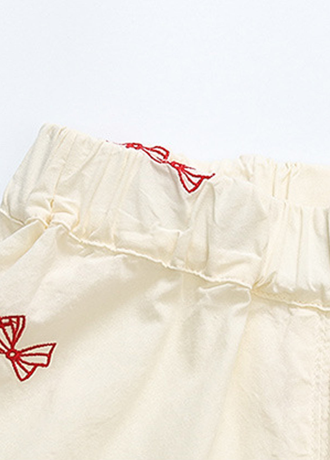 Girls Cute Bow-print Lace Dollar Collar Sleeveless Top And Pants Set