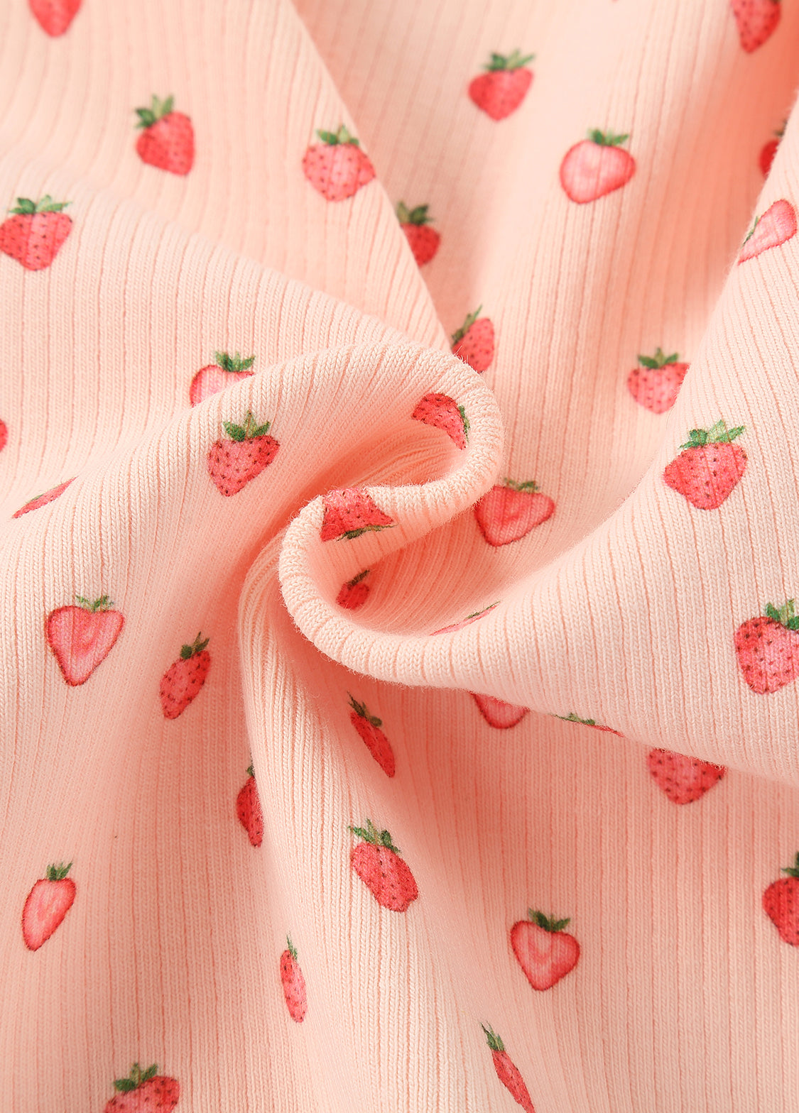 Baby Strawberry Print Ribbed One-Piece