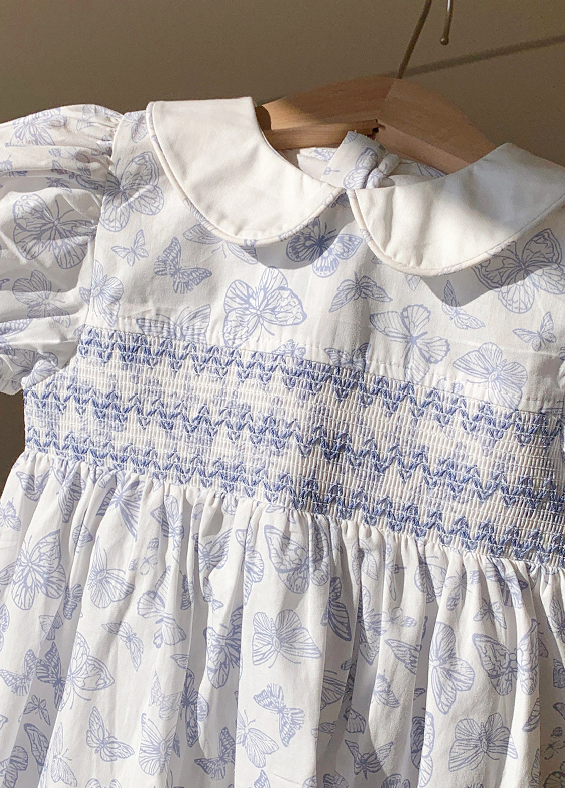 Girl Sweet Butterfly Print Puff Sleeve Dress