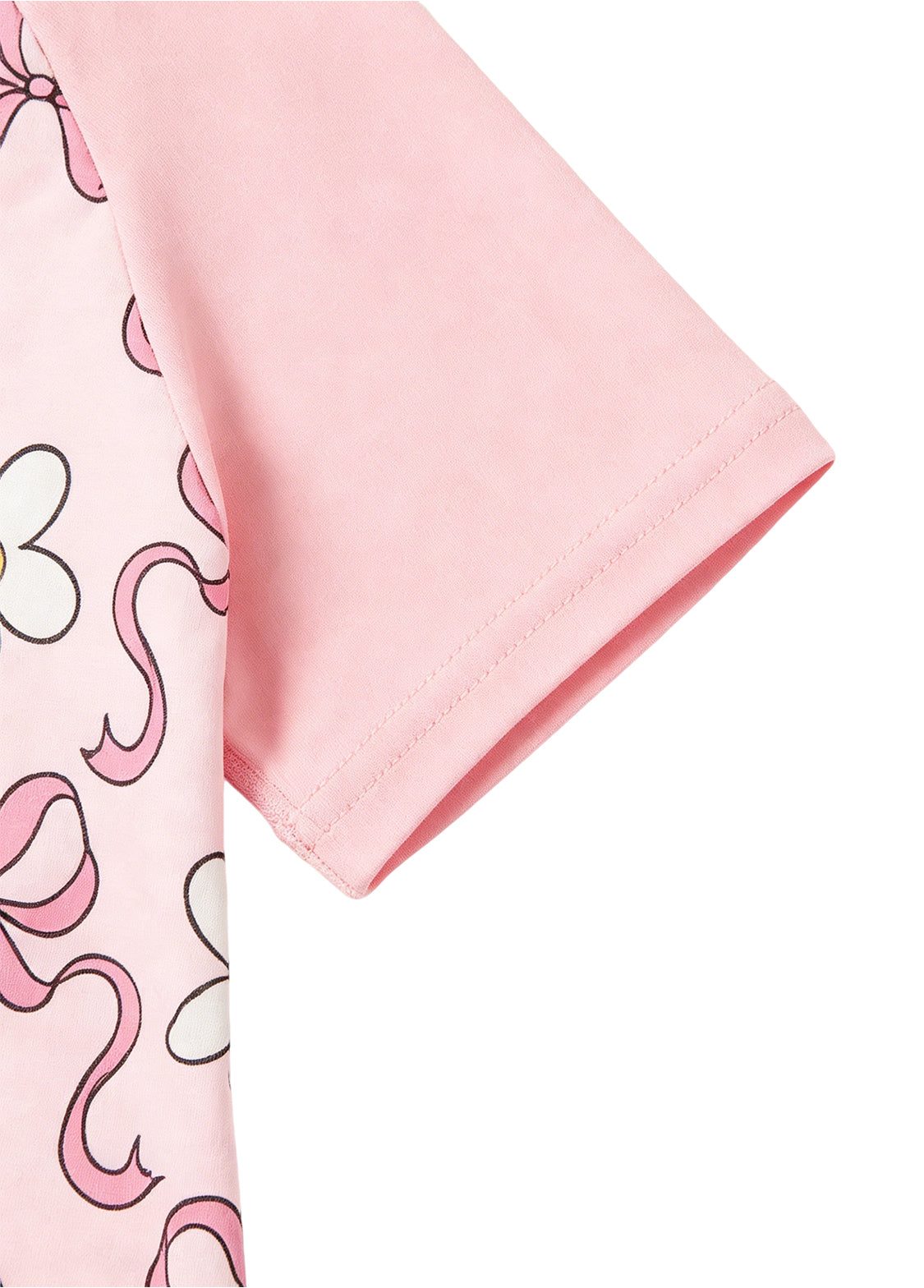 Girls' Summer Short-Sleeve Swim Dress — Floral-Patterned One-Piece Swimsuit