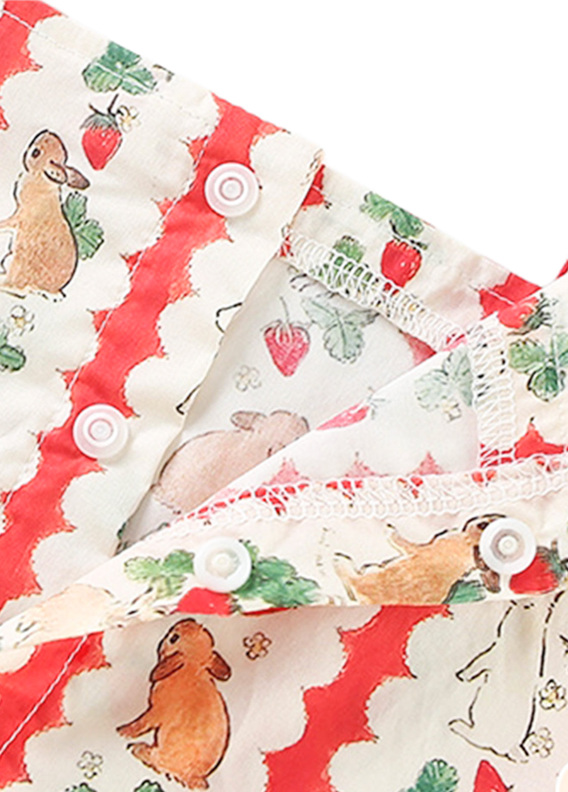 Girls Bunny Print Cotton Two-Piece Outfit