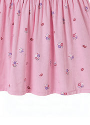 Girls Cotton Bunny Floral Short Sleeve Dress