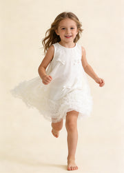 Girl Sleeveless Tulle Bow Dress