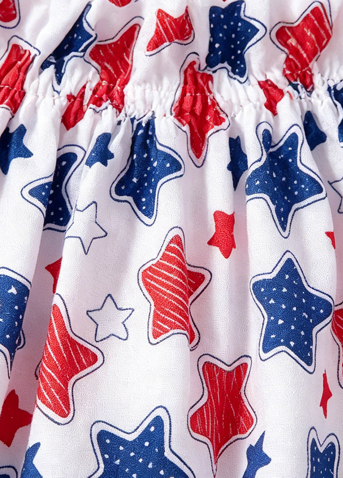 Toddler Girls July 4th Independence Day 2-Piece Outfit Star Print Cami Top and Bloomers Set Kids Patriotic Party Clothing