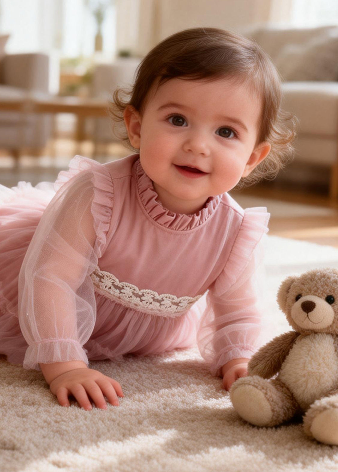 Baby Girl Sweet For Mesh Princess Romper