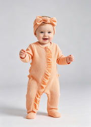 Baby Girl  Cute Ruffled Romper With Headband