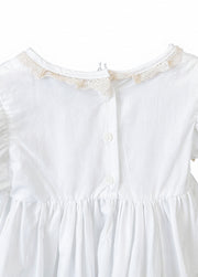 Girls Puff Sleeve Princess Cotton Dress